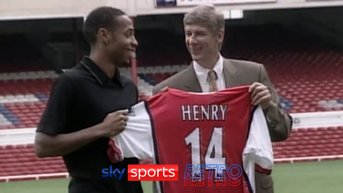 ⏪ When Thierry Henry joined Arsenal for a club-record £11m fee, on this day in 1999. ✍️🇫🇷 🗣️ “We’ve heard of Henry V, this is Henry the 14th now!” 👑 🎥 Sky Sports Retro