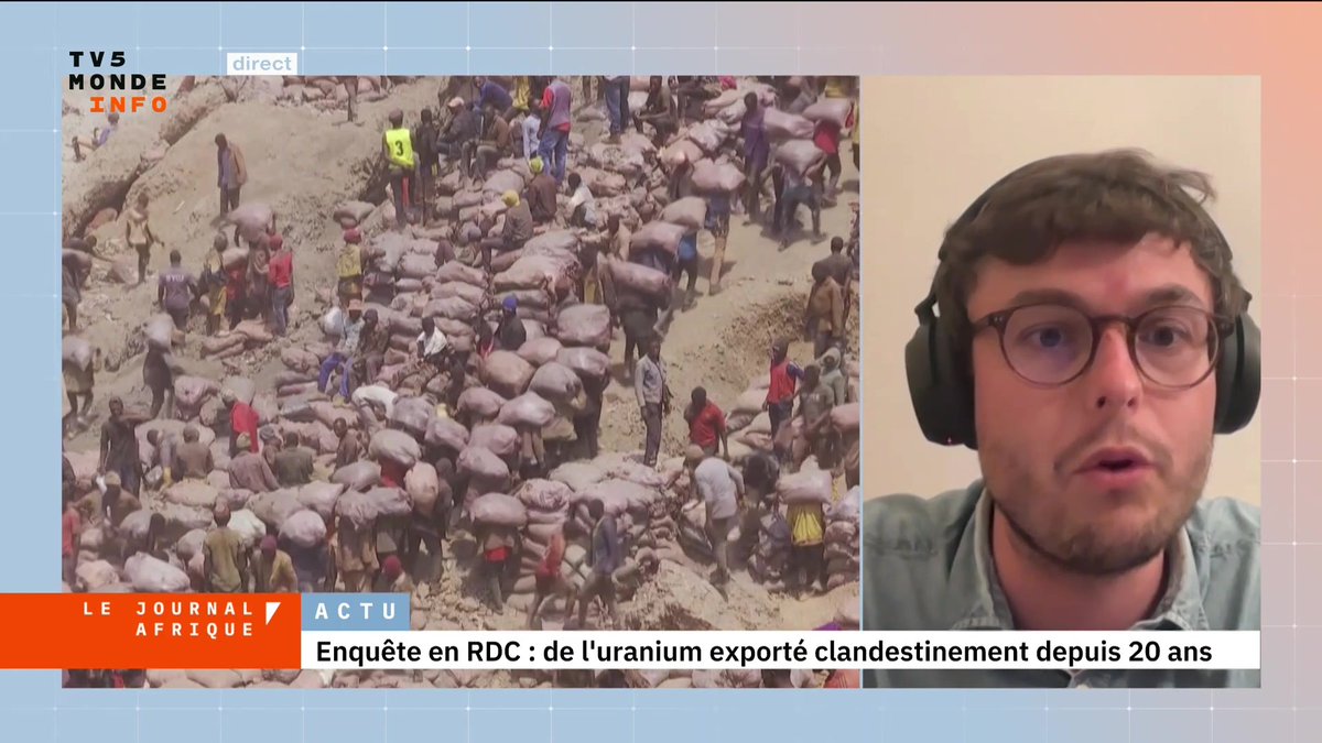 🇨🇩 "Associé dans le cobalt congolais se cache de l'uranium, parfois en des quantités importantes, qui peuvent être exportés en catimini", explique Tomas Statius, journaliste d'investigation pour Lighthouse Reports.