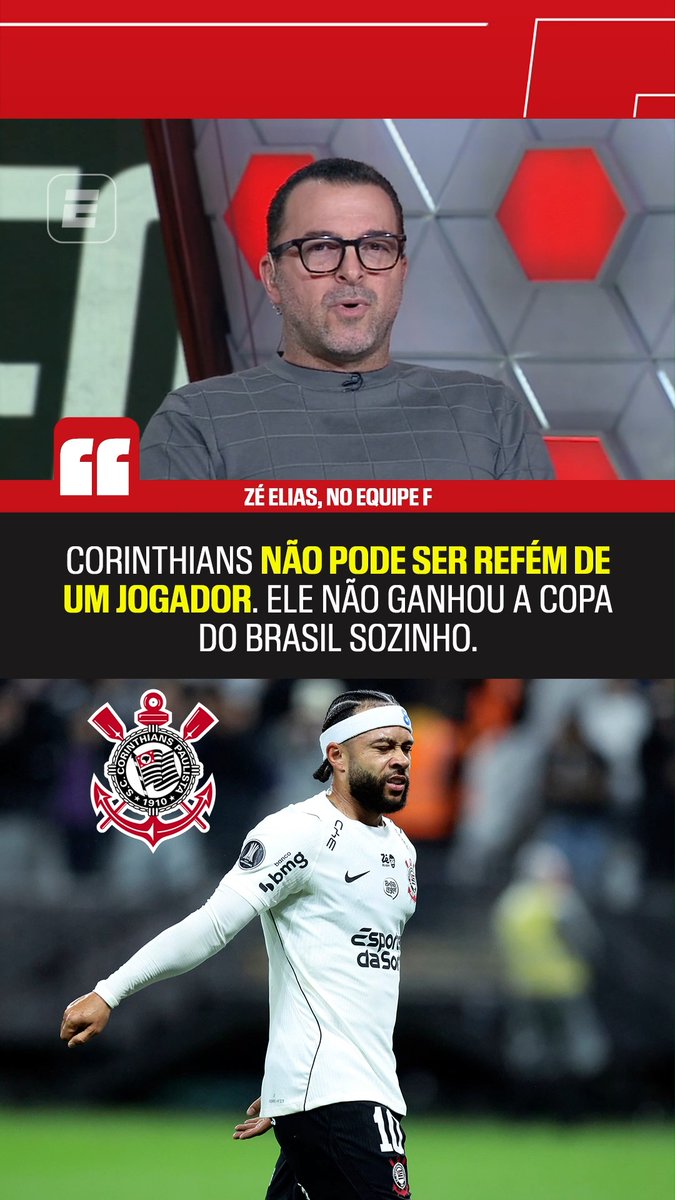 Zé Elias, sobre Memphis Depay: "O Corinthians não pode ser refém de um jogador." 🎥 ESPN Brasil | SportsCenter Brasil