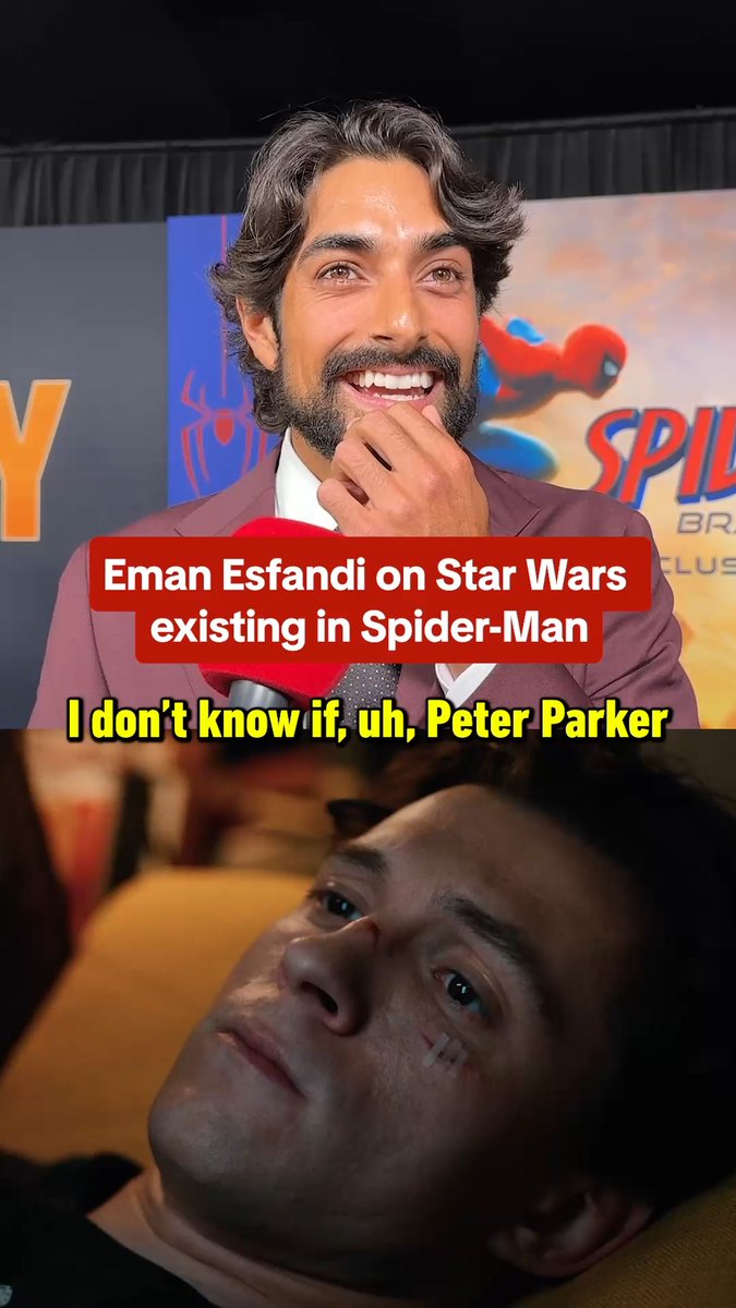 Star Wars exists in the MCU and Eman Esfandi plays Jedi Ezra Bridger... wouldn't Peter Parker think MJ's new man looks familiar? #SpiderMan