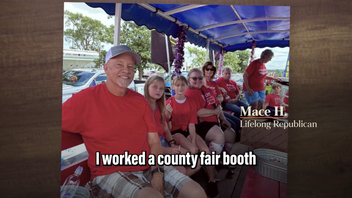 For 10 years, insiders have distracted us with division &amp; culture wars because that way, they can keep picking our pockets. I’m thankful for Iowans like Mace, and so many others, who are tired of the direction politics is going. It's time for change.