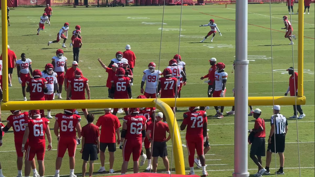 Here’s a wide-angle of all six Peter Woods reps in one-on-one drills Monday at Chiefs training camp.
