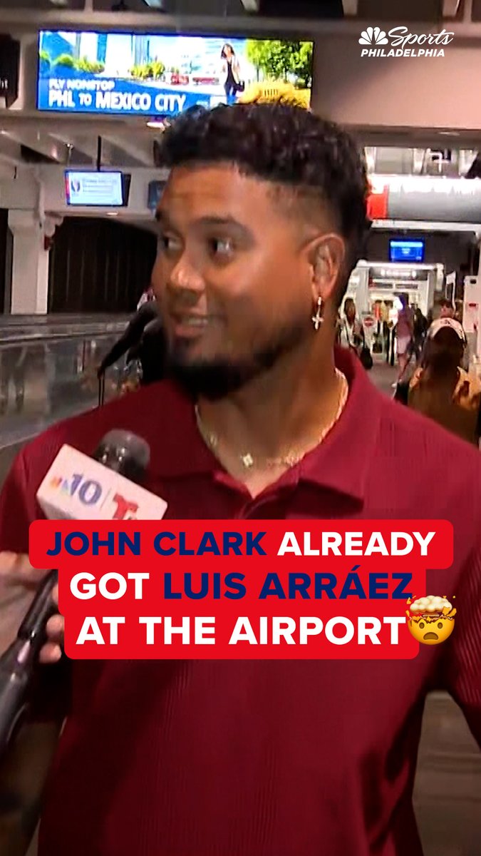 The newest Phillie has arrived 👀 John Clark caught up with Luis Arráez after he landed in Philadelphia.