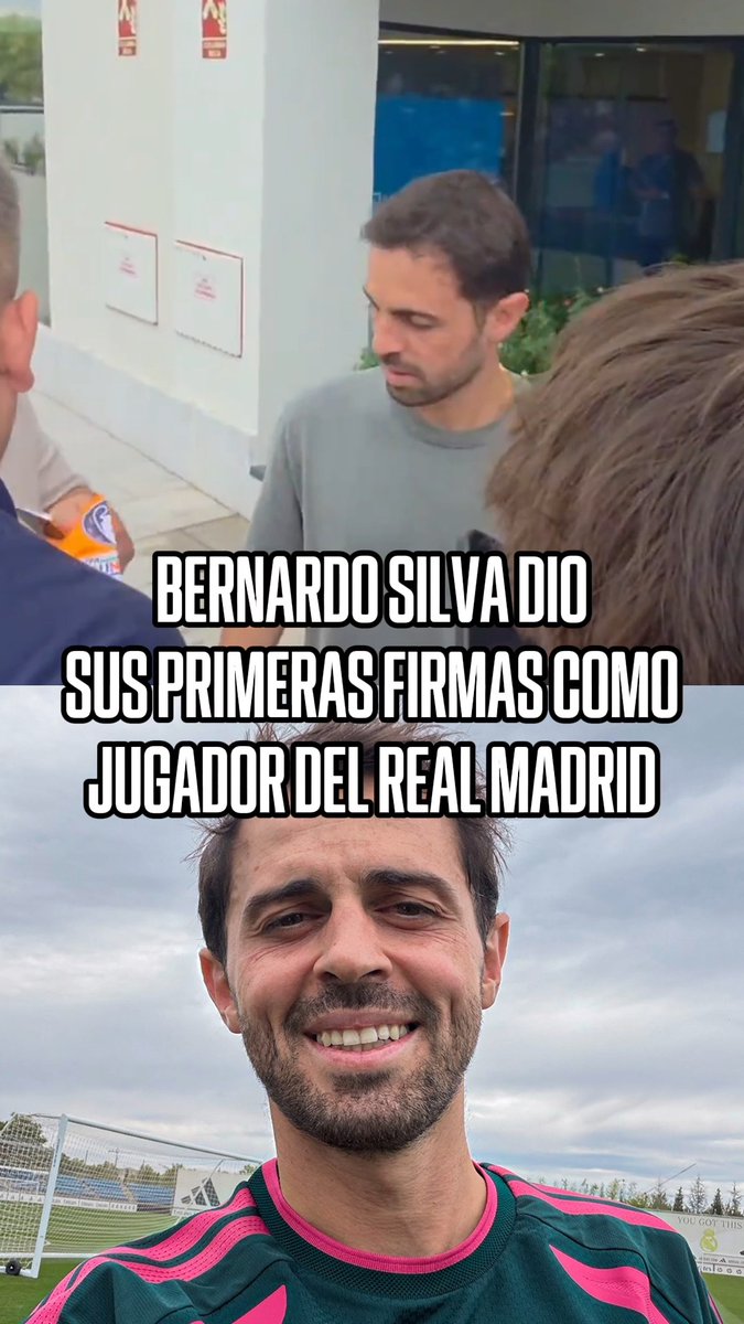 ¡LAS PRIMERAS FIRMAS DE MUCHAS! ✍️ Bernardo Silva ya dio sus primeros autógrafos como jugador del Real Madrid. 📹 madridistaReal