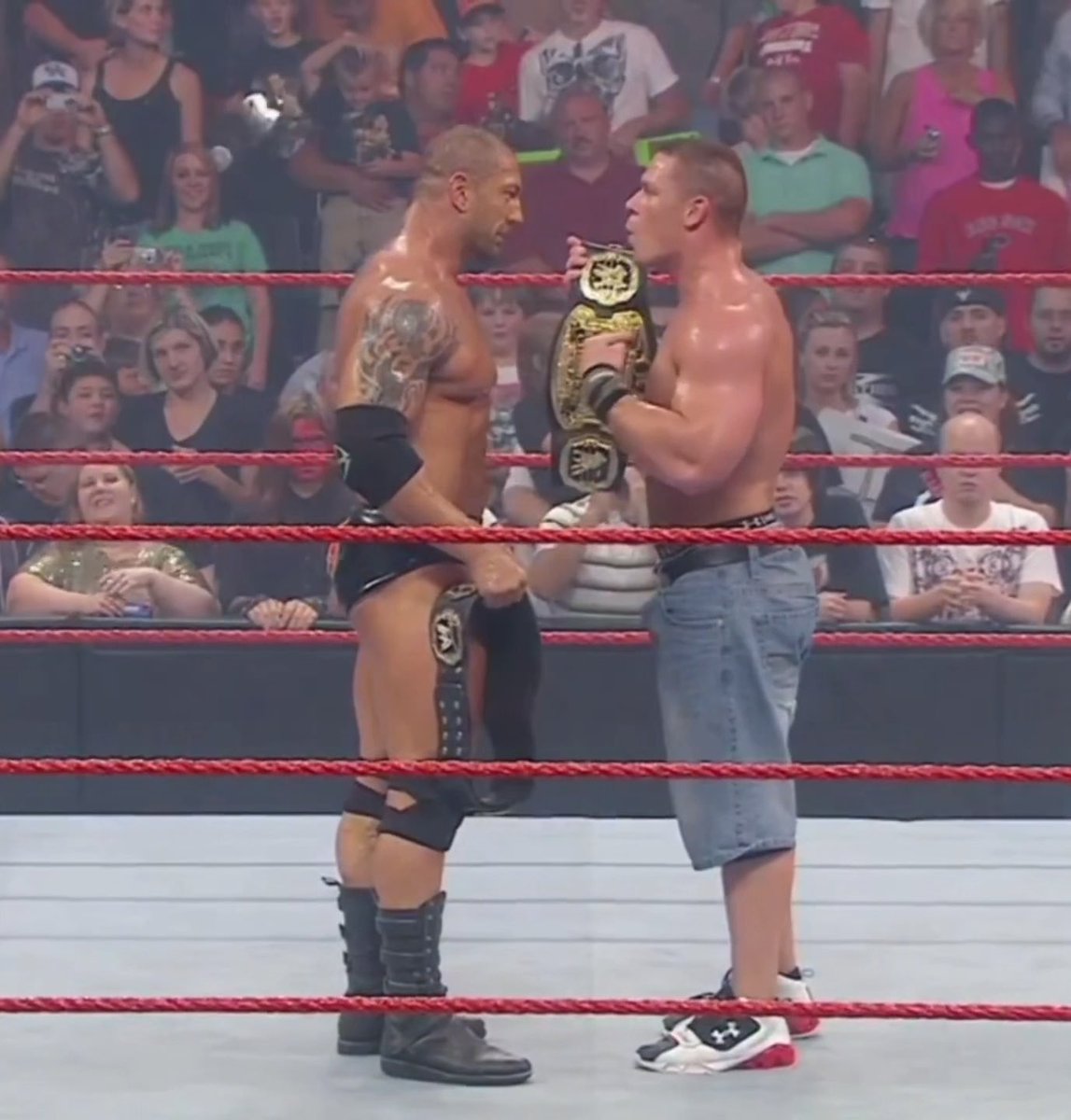 BATISTA AND JOHN CENA DEFEAT CODY RHODES AND TED DIBIASE JR FOR THE TAG TITLES 😭 THEY HATED EACH OTHER SO MUCH MAN (2008)