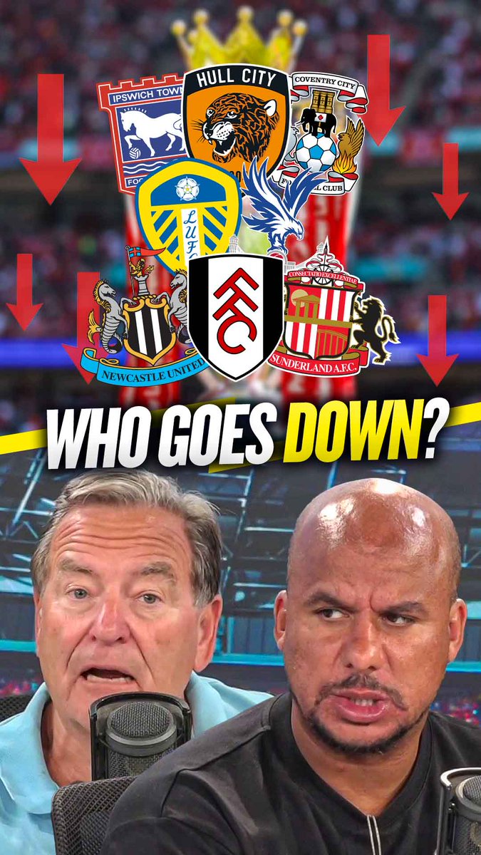 ⁉️ Crystal Palace, Fulham 😳 Newcastle, Bournemouth 😰 Sunderland, Leeds Jeff Stelling and Gabby Agbonlahor examine which non-promoted clubs are in most danger of being relegated! ⬇️👀