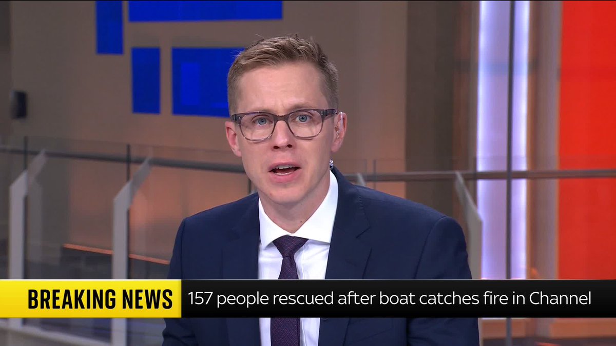BREAKING: A French maritime service has confirmed that 157 people have been rescued after a boat caught fire in the Channel. 📺 Sky 501 and YouTube
