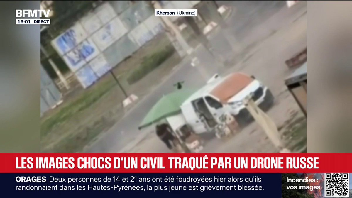Guerre en Ukraine: la vidéo d'un drone russe semble traquer un civil avant d'exploser