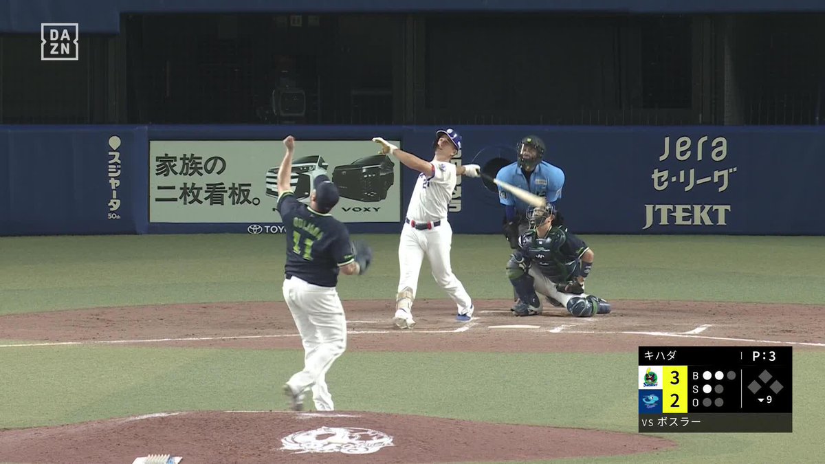 とんでもなくかっこいい 闇夜を照らす 勝利への一撃 ボスラーが本日2ホームランの大活躍 ⚾️中日×ヤクルト #dragons #だったらDAZN