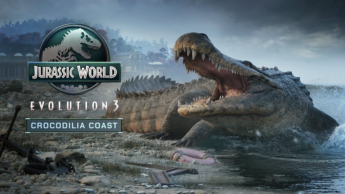 A fearsome predator lurks in the deep… FIVE family units and a collection of coastal themed scenery to expand your waterside operations! Jurassic World Evolution 3: Crocodilia Coast launches on all platforms on 11 August. Learn more: