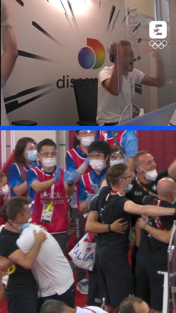 🥹 4 agosto 2021: Filippo Ganna, Simone Consonni, Jonathan Milan e Francesco Lamon firmano un'impresa che rimarrà scolpita a lungo nei nostri occhi e nei nostri cuori! L'Italia vince l'oro nell'inseguimento a squadre con il nuovo record del mondo in 3'42''032 🇮🇹🥇 #Olimpiadi #Olympics