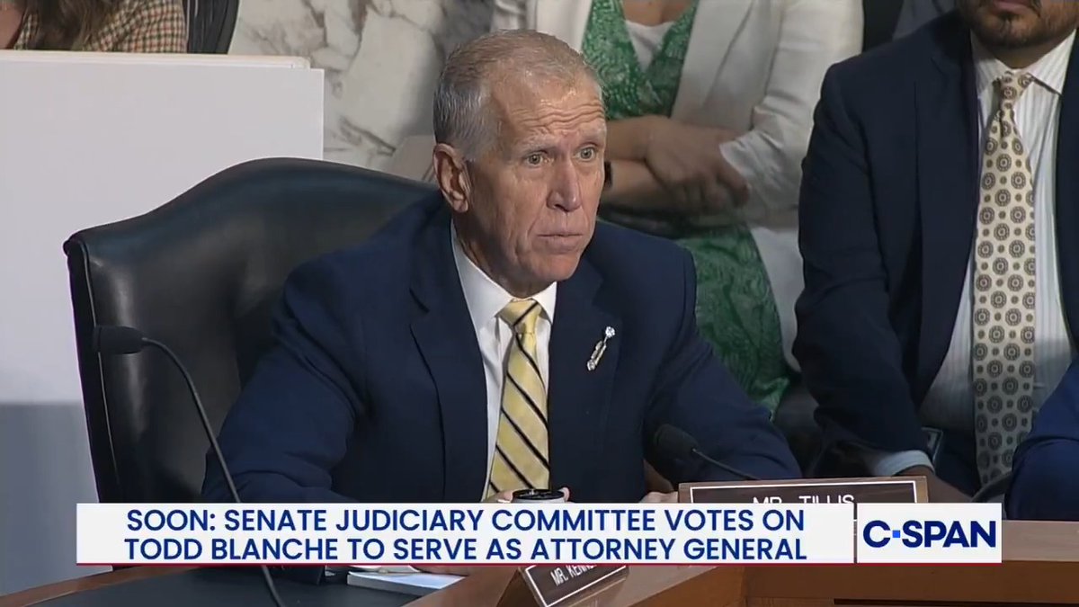 .Senator Thom Tillis: "I'm going to support Mr. Blanche's nomination, but what I hope I see out of him is a bending of the curve of this absurdity."