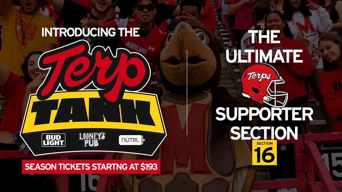 Introducing the Terp Tank‼️🔊🍻🐢 Maryland Football’s new home for the rowdiest fans. Learn more: