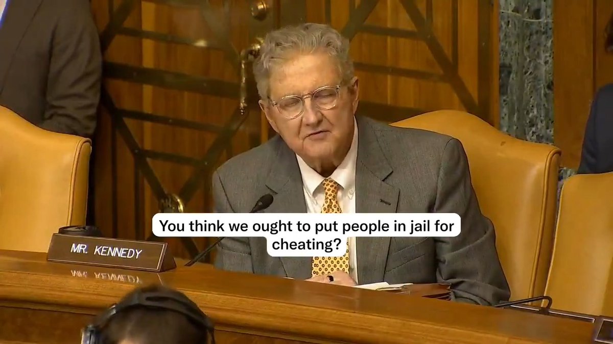 Sen. John Kennedy just asked a witness if states cheat on Medicaid. The witnessโs answer: โI donโt believe states are cheating.โ Kennedy from the top rope: โIf they were cheating, what planet did you just parachute in from? โฆ You donโt believe states are cheating? โฆ Do you believe in the Tooth Fairy? Do you believe in the Easter Bunny? Do you believe that Jimmy Hoffa died of natural causes? โฆ Iโm glad you have some water in front of you because your pants are on fire.โ