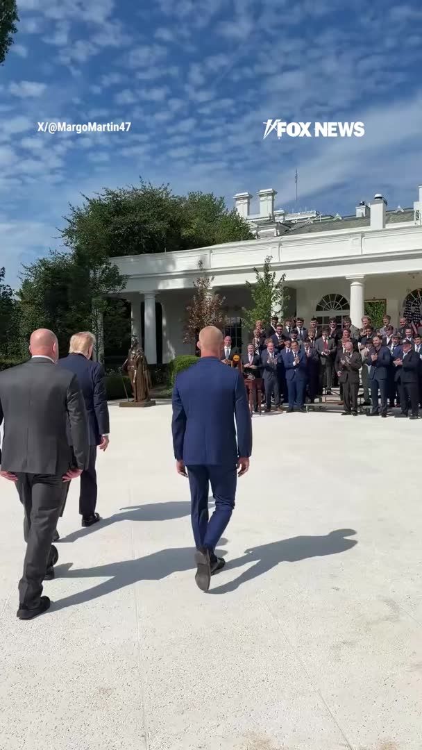 President Trump welcomed the 2026 NCAA Wrestling National Champion Penn State Nittany Lions during a ceremony in the White House Rose Garden. The team was recognized for capturing another NCAA wrestling national title. | Margo Martin