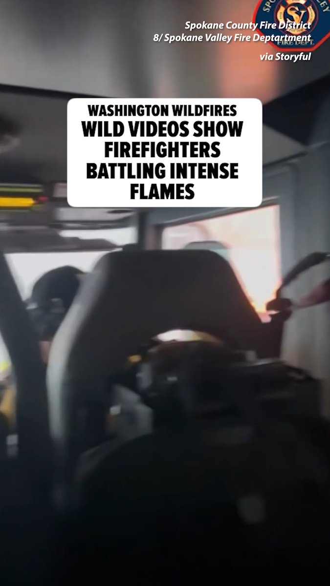 🔥 Insane videos show Washington firefighters battling a massive blaze near Spokane. Credit: Spokane County Fire District 8/ Spokane Valley Fire Department via Storyful