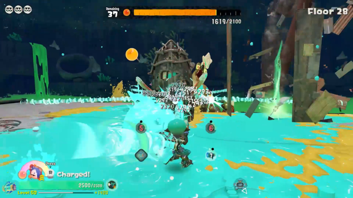We call this one the Limitless Tether Wail. Maximize the strength of your Tether Wail by taking advantage of the agility of the Speed Tank—then add a Reel 'Em In part to attract more Salmonids, line them up, and finish them off!
