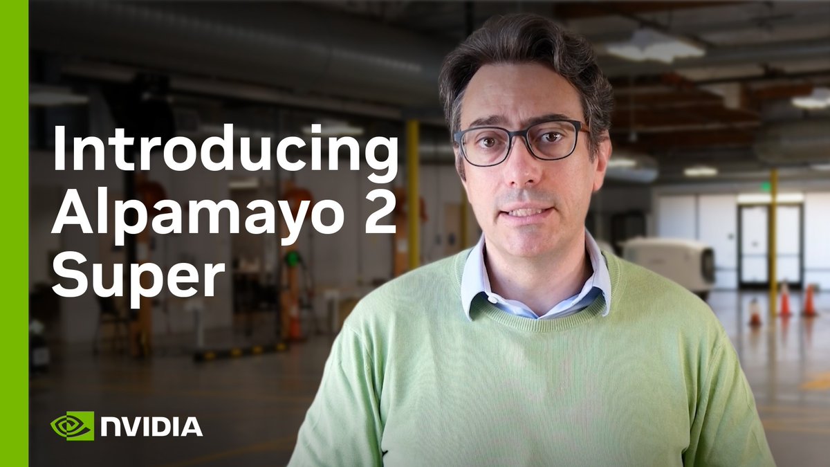 Introducing Alpamayo 2 Super: the frontier open reasoning VLA for autonomous vehicles and robotaxis. 34B parameters. Full-surround awareness. Available for commercial use under under OpenMDW-1.1. Download now on Hugging Face →