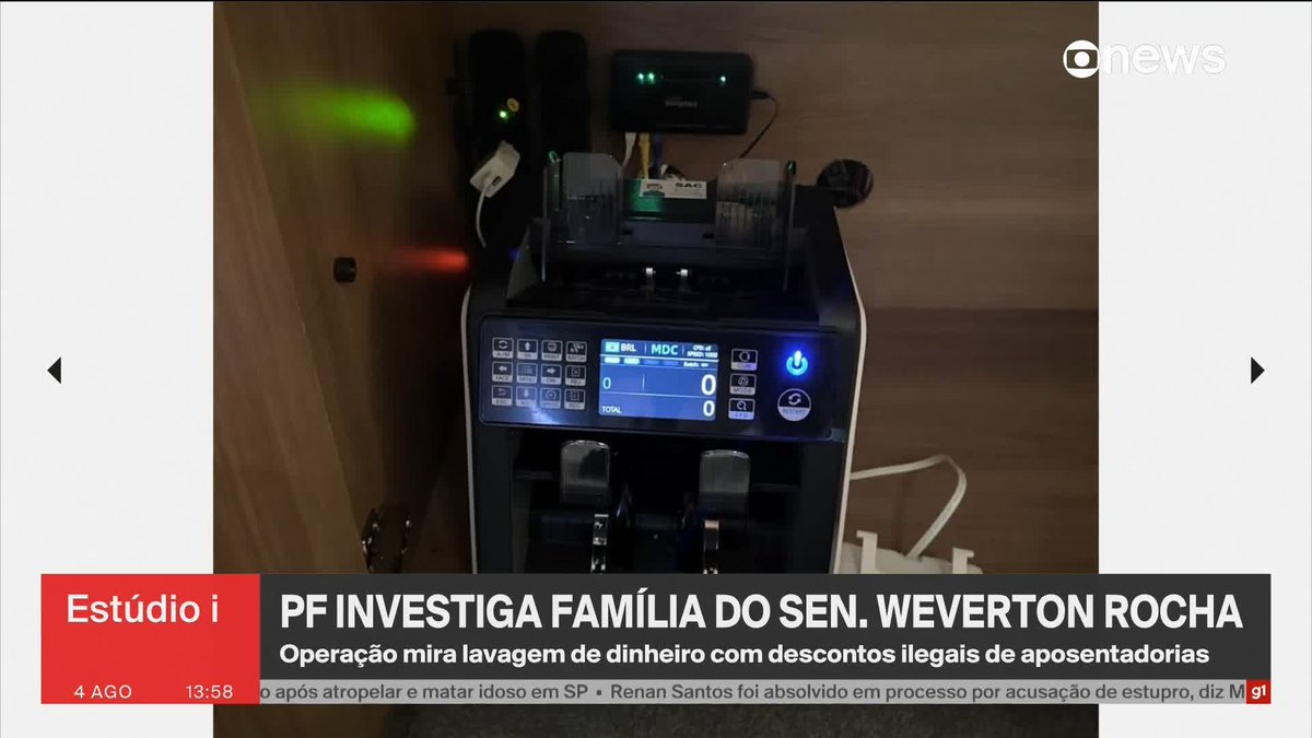 PF encontra dinheiro em livros falsos e máquina de contar notas em escritório do advogado Willer Tomaz, suspeito de ser operador do senador Weverton Rocha (PDT-MA). ➡️ #Estúdioi - de segunda a sexta, às 13h, na #GloboNews. Assista na TV e no globoplay