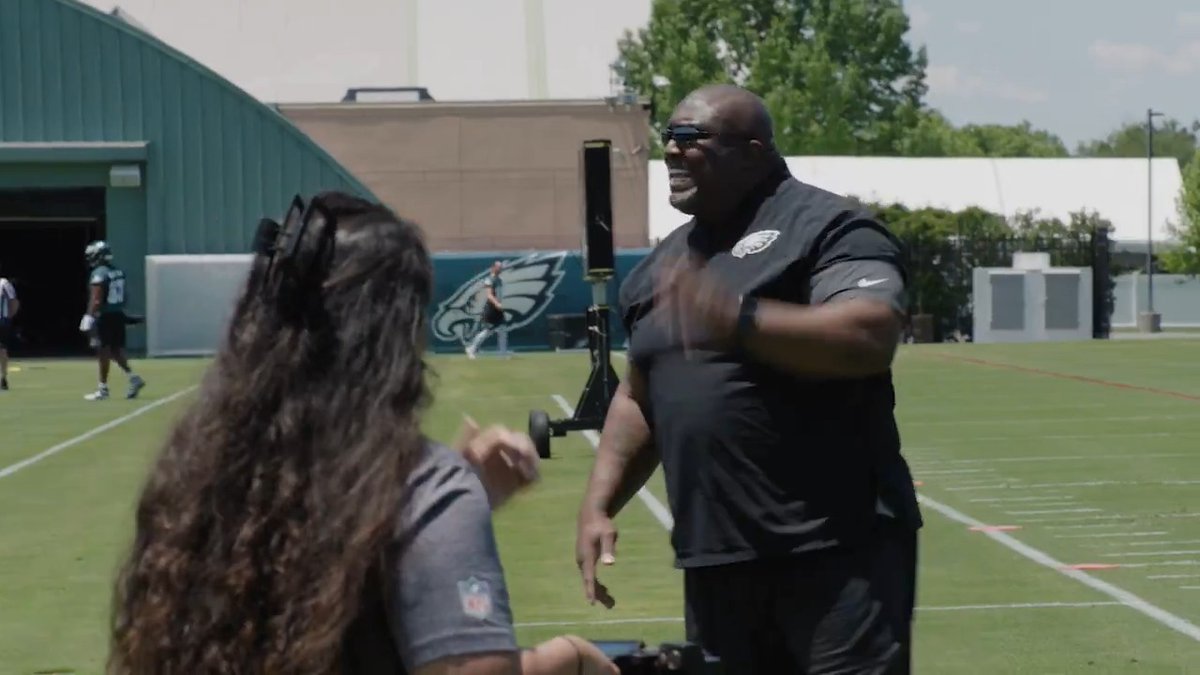 Coach Hurtt is one of a kind 😅 Lincoln Financial | #FlyEaglesFly