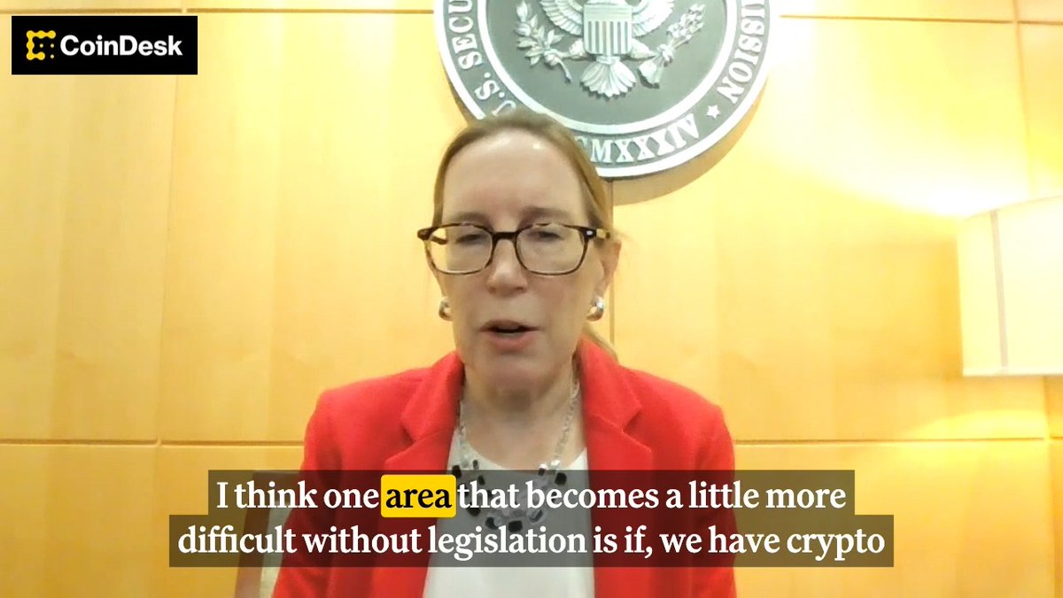 If the CLARITY Act doesn't pass, what can't the SEC do? Hester Peirce says the toughest issue is overseeing platforms where non-security crypto assets trade alongside securities, something that requires legislation, not just rulemaking. Thank you to RealFi 👋 for being a sponsor of the CoinDesk Media Network.