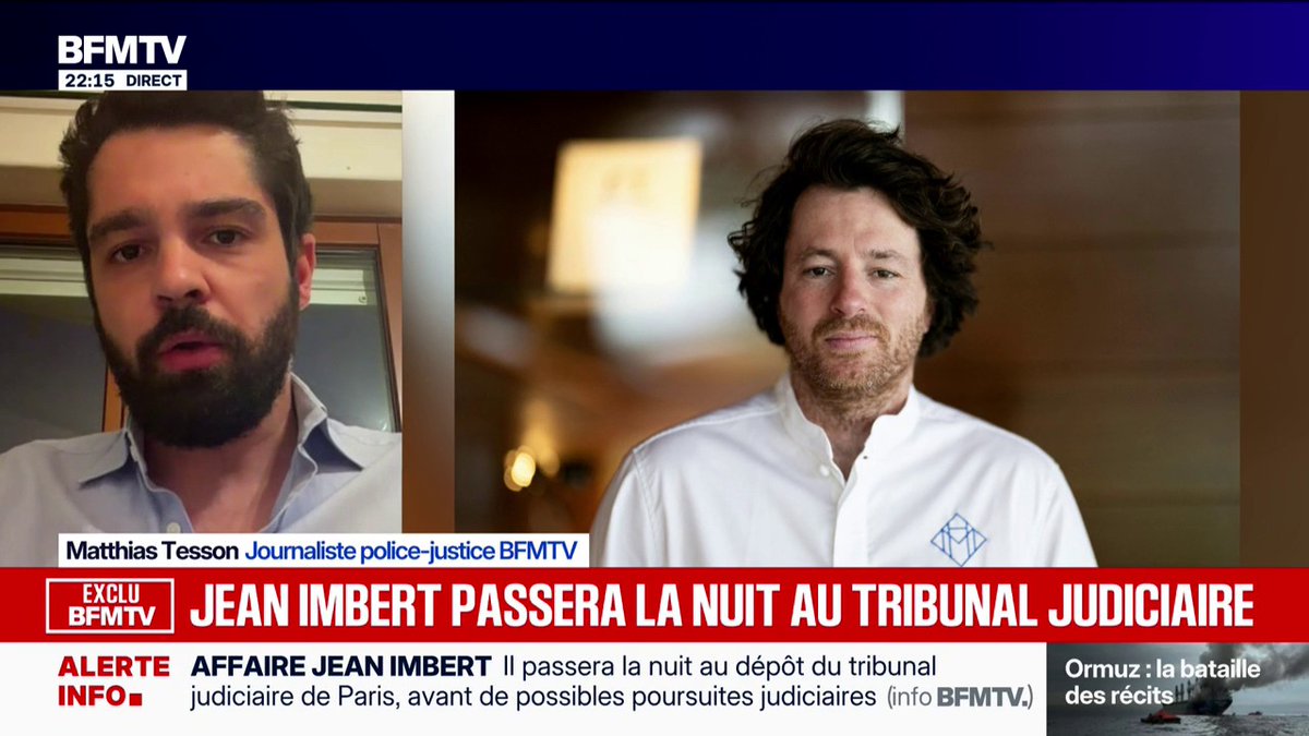 INFO BFMTV - La garde à vue de Jean Imbert levée, le chef cuisinier accusé de violences transféré au tribunal judiciaire de Paris