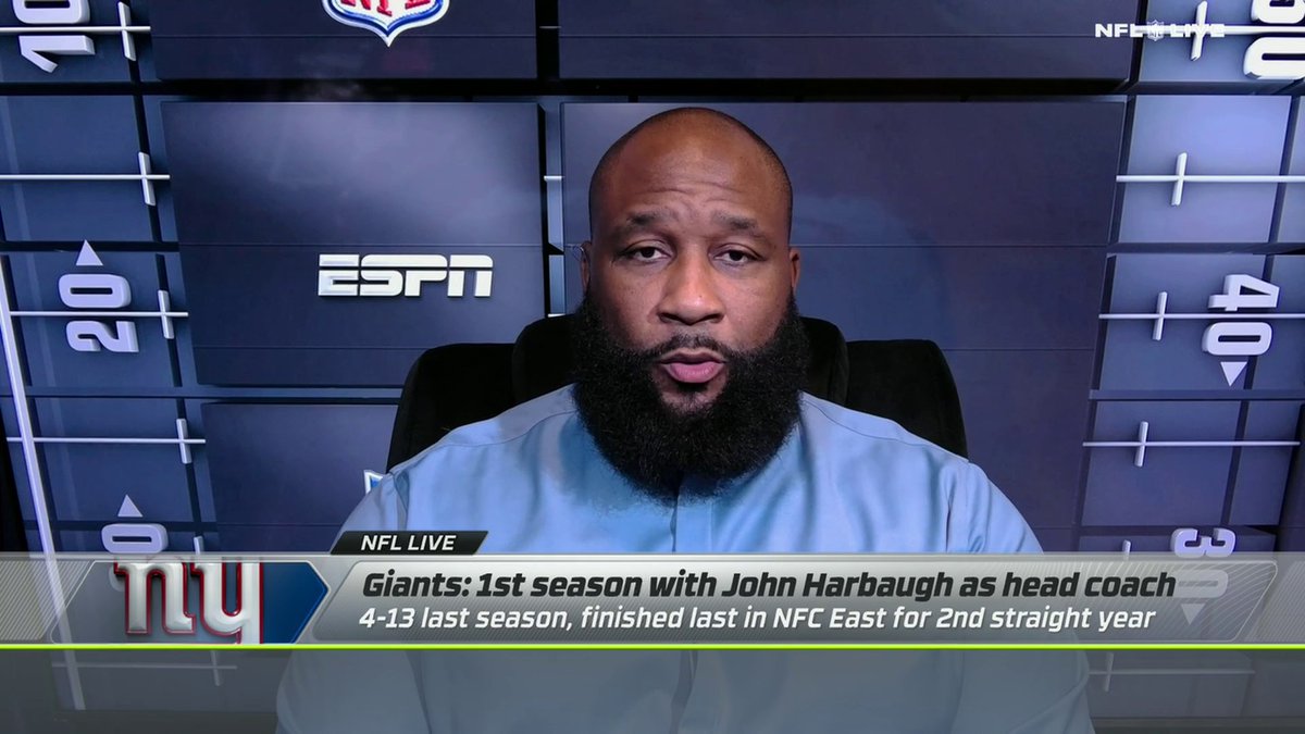 "This team should benefit in a major way from having John Harbaugh." —Marcus Spears on what to expect from the Giants this season 👀