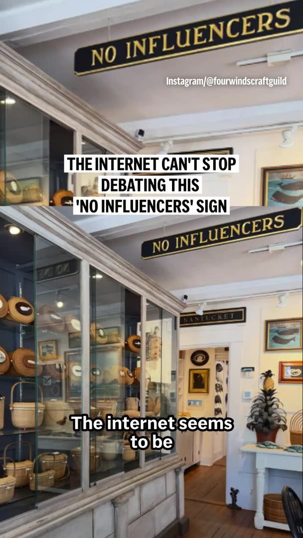 A "No Influencers" sign in a Nantucket shop has gone viral, sparking a heated debate over influencer culture, women in business and where local businesses should draw the line with content creators.