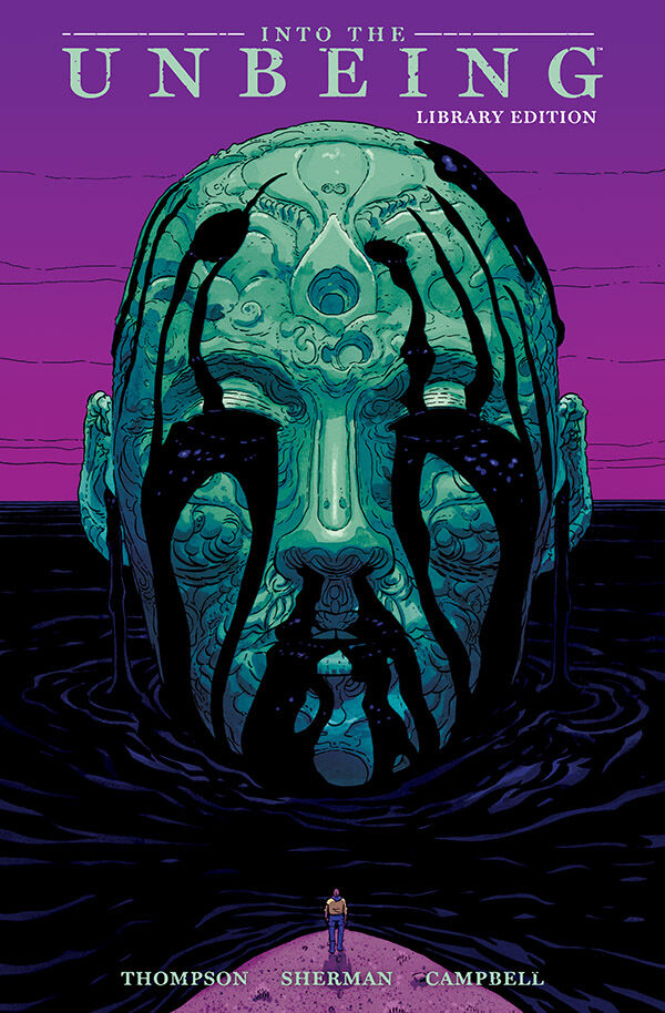 FIRST LOOK 🚨: Into the Unbeing Library Edition releases on September 15th! Pre-order: The entire terrifying journey of four scientists lost within a giant eldritch corpse is collected in this deluxe hardcover volume! By Zac Thompson, Hayden Sherman, and Jim Campbell