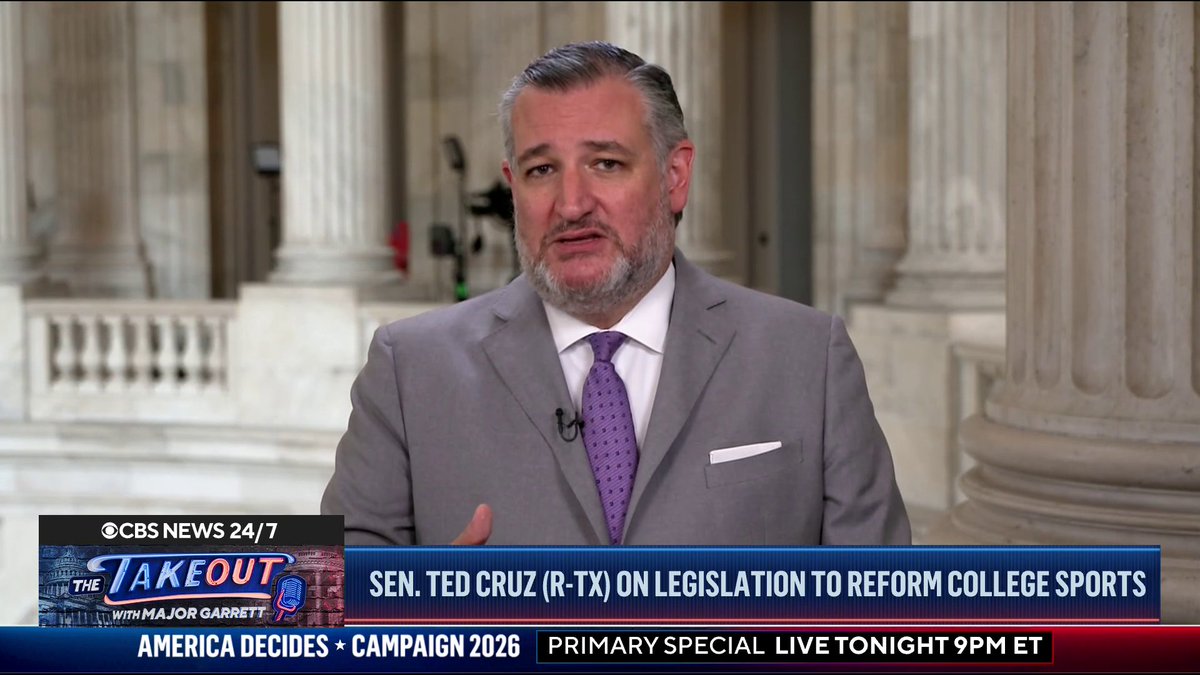 GOP Sen. Ted Cruz of Texas discussed the Protect College Sports Act, a bipartisan legislation aimed at limiting athletes to one transfer, limiting athletes to five years of eligibility, not allowing professional athletes to compete in college sports and giving the league the authority to enforce the cap in revenue sharing. “We know there is a crisis right now,” Cruz said. “I believe we’re going to vote in the next week, and move it through the Senate with a big bipartisan vote.”