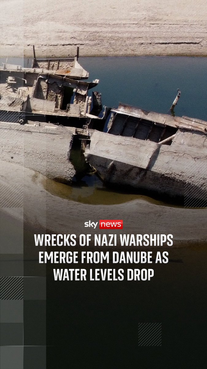 Dozens of German battleships from the Second World War have resurfaced along the Danube river, which separates Serbia and Romania. Water levels have reached a record low due to the dry weather in Europe this summer. Read more: