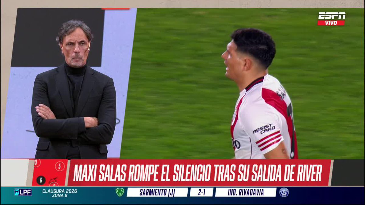"NO ES LO MISMO ENTRENAR SEPARADO DE UN GRUPO QUE CON UN GRUPO." Maxi Salas contó cómo eran los entrenamientos con los apartados de River en el Predio de Cantilo. 📺 #ESPNEquipoF | #DisneyPlus Plan Premium
