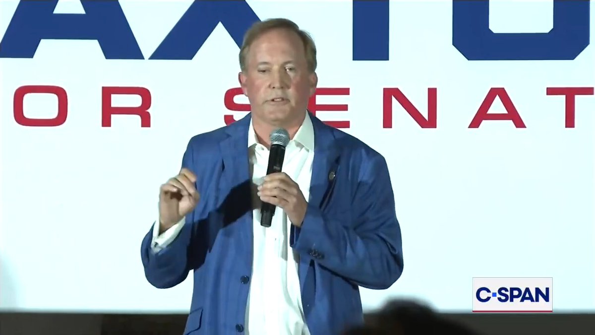 Protestors interrupt U.S. Sen. candidate Ken Paxton (R-TX) as he announces his plan to lower costs for Texans. Paxton: “I don't think she's gonna like the plan."