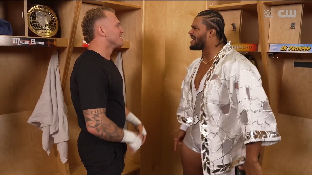 These two are PUMPED for their NXT Tag Team Title shot later tonight! 🙌 Myles Borne | THE KID | Tavion Heights WWE