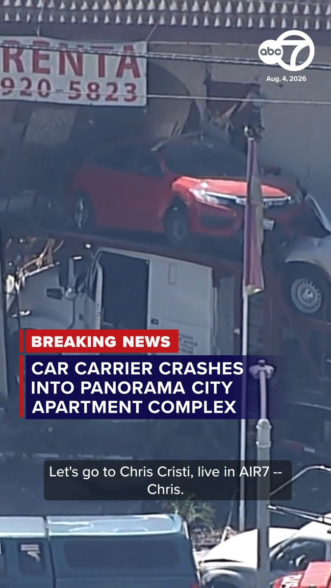 A semi-truck carrying vehicles slammed into an apartment building in Panorama City on Tuesday, leaving at least three people hurt and displacing over a dozen residents. Read more at