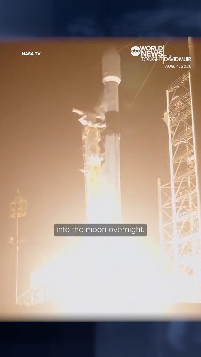 A five-ton piece of a SpaceX rocket is set to crash into the moon overnight, and is likely to create a new crater. The Falcon 9 launched in January 2025, but SpaceX was unable to steer the rocket to Earth. David Muir reports.