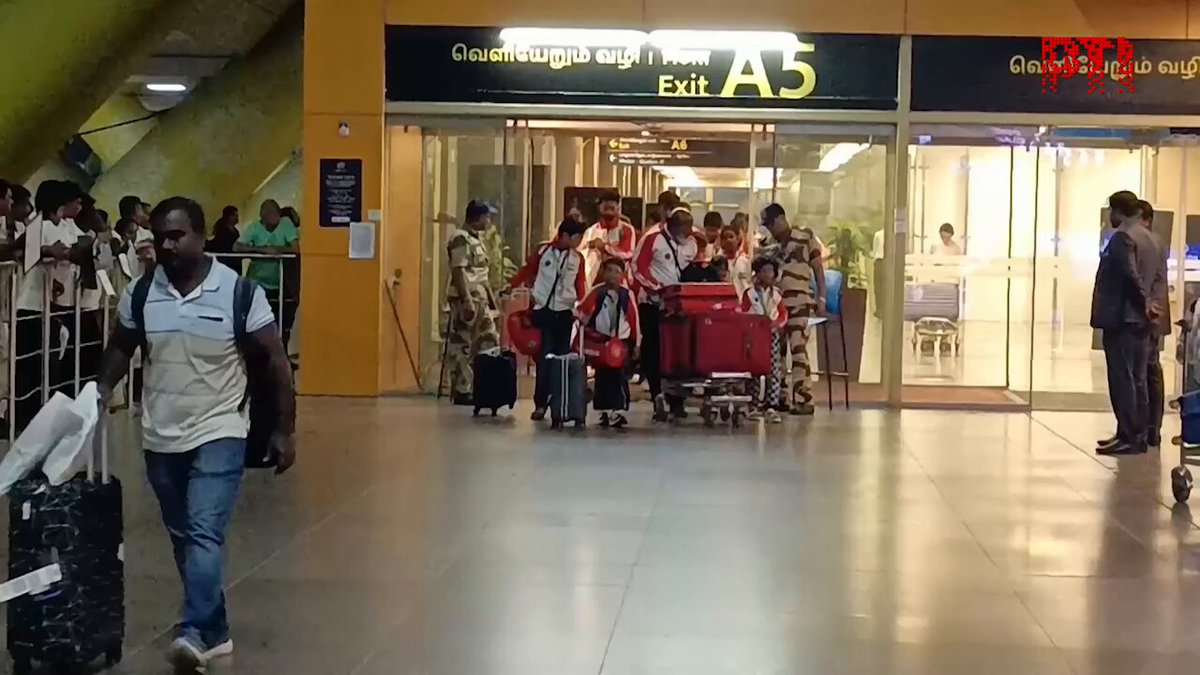 VIDEO | Tamil Nadu: The Indian Silambam team, which won 29 medals at the International Open Championship in Malaysia, arrives in Chennai. (Full video available on PTI Videos -