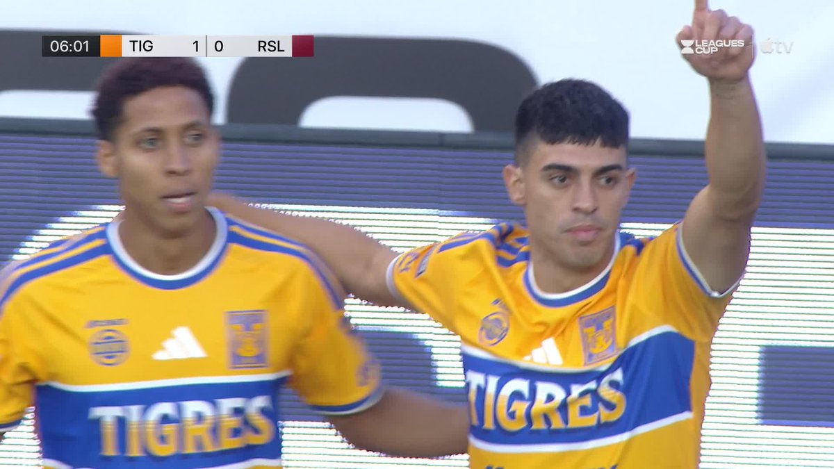 ¡Así fue el gol de Brunetta para poner a Club Tigres 🐯 en ventaja! 🔥 #LMXLC2026 | #J1 | #TIG Ve la Leagues Cup 2026 en vivo en Apple TV.
