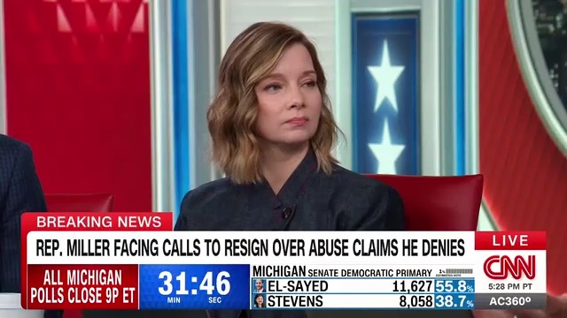 Republican pollster Kristen Soltis Anderson says there should be no place in Congress for Rep. Max Miller, whose ex-wife has accused him of domestic abuse. The Ohio Republican, who is seeking re-election, talked to CNN's Jake Tapper today and again denied the allegations.