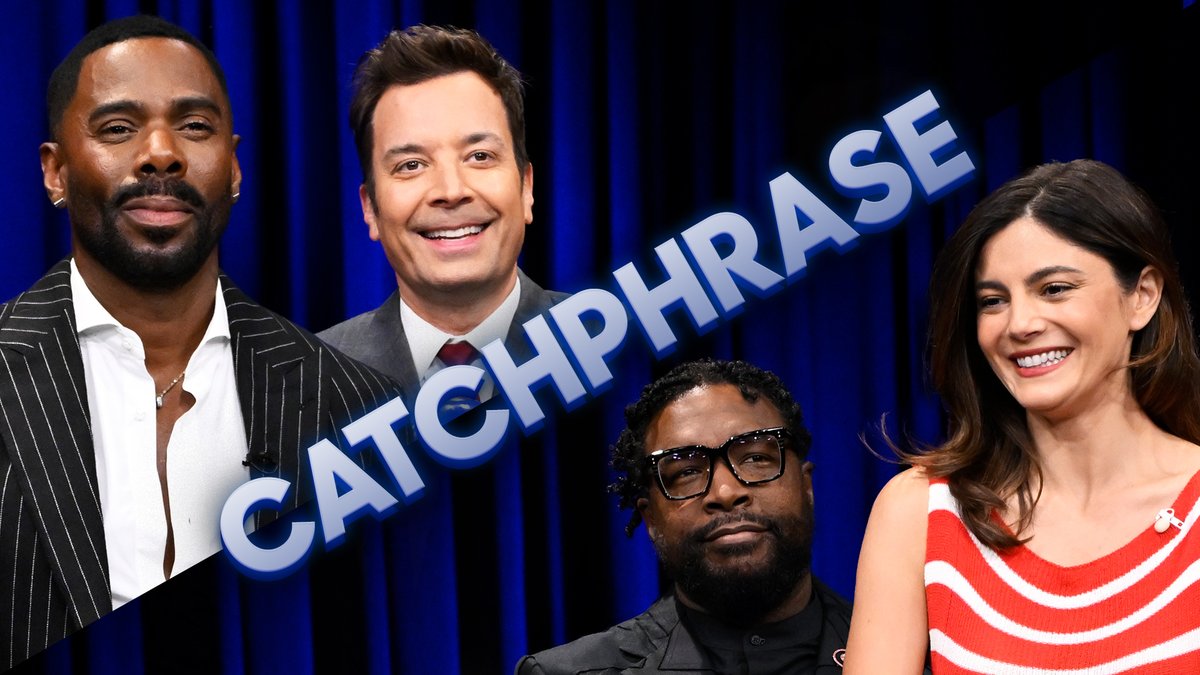 .Colman Domingo & ?st go head-to-head with Monica Barbaro & Jimmy in a game of Catchphrase! #FallonTonight