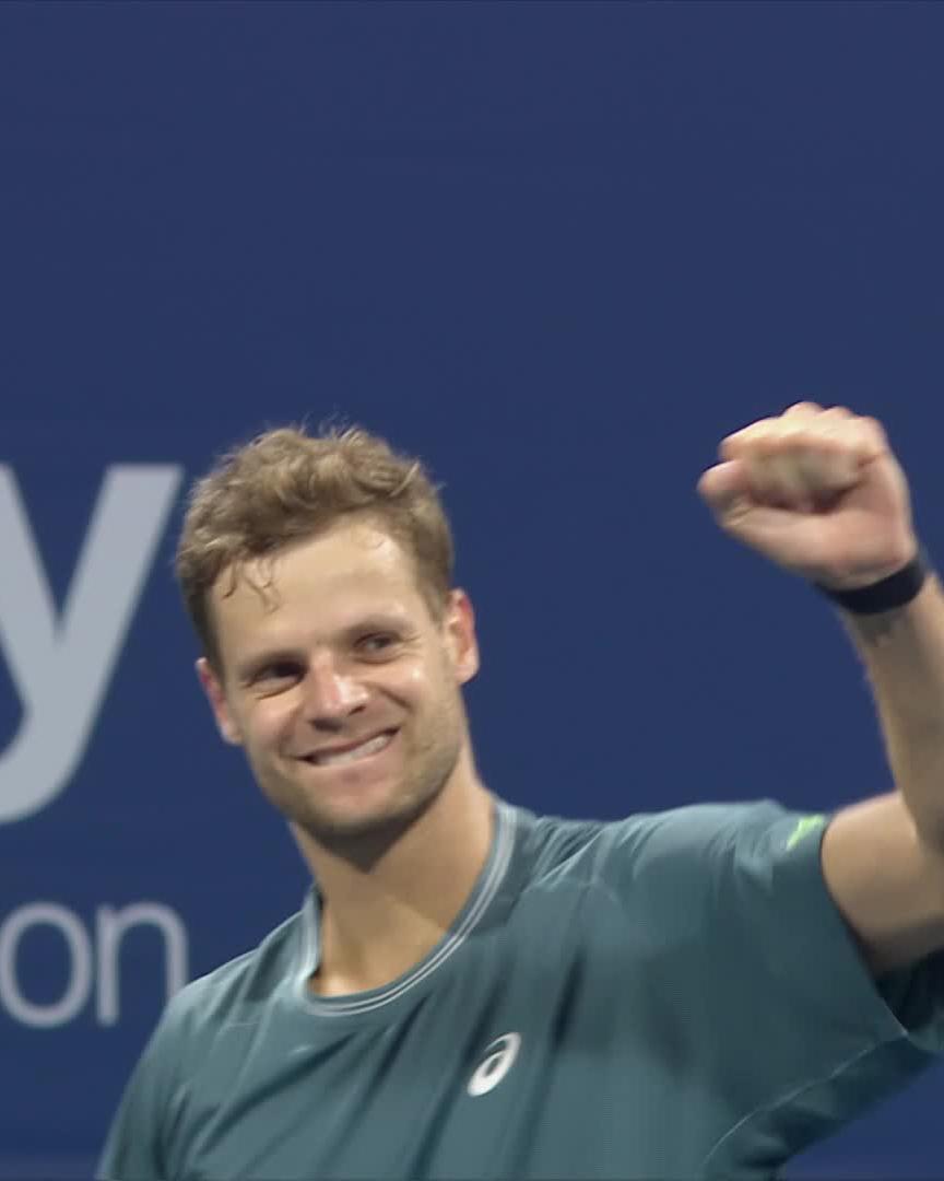 First Top 10 win in 3 years 💫 Hanfmann fights off the 6th seed Cobolli 7-6 7-6! #NBO26