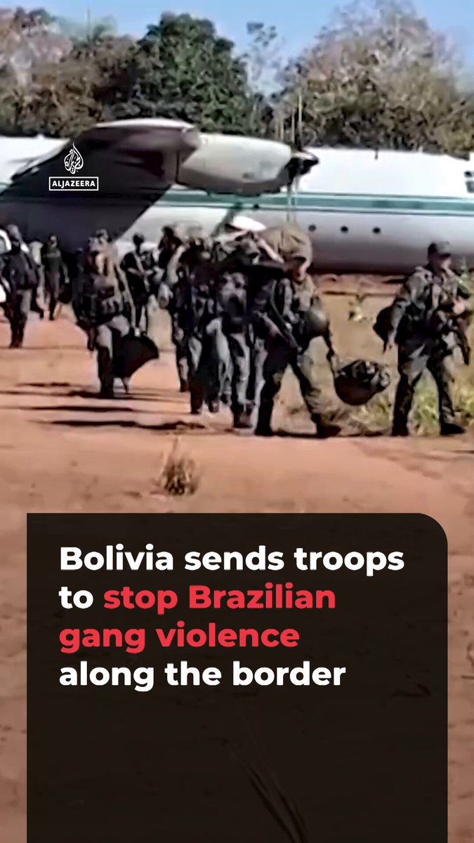 Footage shows some of the more than 200 Bolivian police and military officers patrolling its border with Brazil. A wave of violence linked to clashes between Brazilian criminal groups fighting to control drug routes has left at least nine dead.