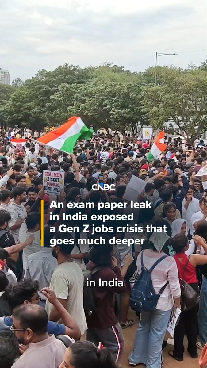 While the leak of key exam papers triggered the recent student protests in India, it also exposed a much deeper problem: a jobs crisis that has left the futures of millions of Gen Zs in limbo. CNBC’s Priyanka Salve has the details. Read more: