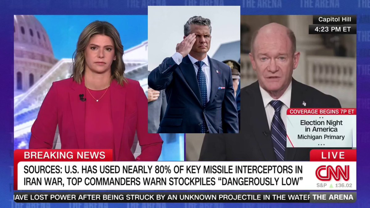 🚨🚨 THIS IS BORDERING ON TREASON 🚨🚨 SecWar Pete Hegseth just EXPOSED a catastrophic, potentially TREASONOUS leak to CNN: “The US has used nearly 80% of key missile interceptors in the Iran war… stockpiles are dangerously low.” This is not journalism. This is handing America’s enemies a detailed map of our weaknesses WHILE WE ARE AT WAR. Hegseth’s response was pure fire: “That banner is NOT TRUE, CNN. Shame on you. We don’t hate the Fake News media enough!” Someone inside the Pentagon or intelligence community is deliberately feeding the enemy propaganda designed to weaken America and embolden Iran. Who authorized this leak? Who benefits from telling our adversaries our missile defense is nearly empty? This is not a “scoop.” This is an act that borders on treason against the United States of America. Demand answers. Now. #TreasonousLeak #IranWar