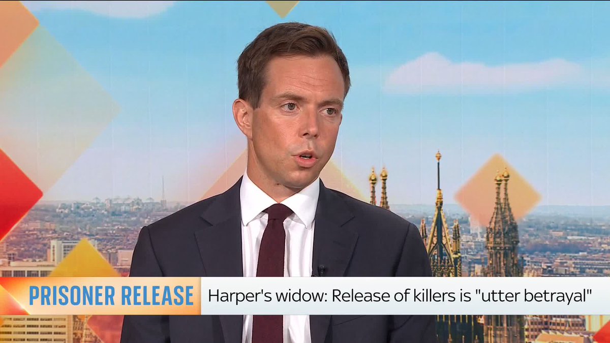 "We understand that people are angry." Justice Minister Jake Richards acknowledges the fury of PC Andrew Harper's family and the police force, but says his killers would remain eligible for early release as the govt. seeks to ease pressure on prisons. 📺