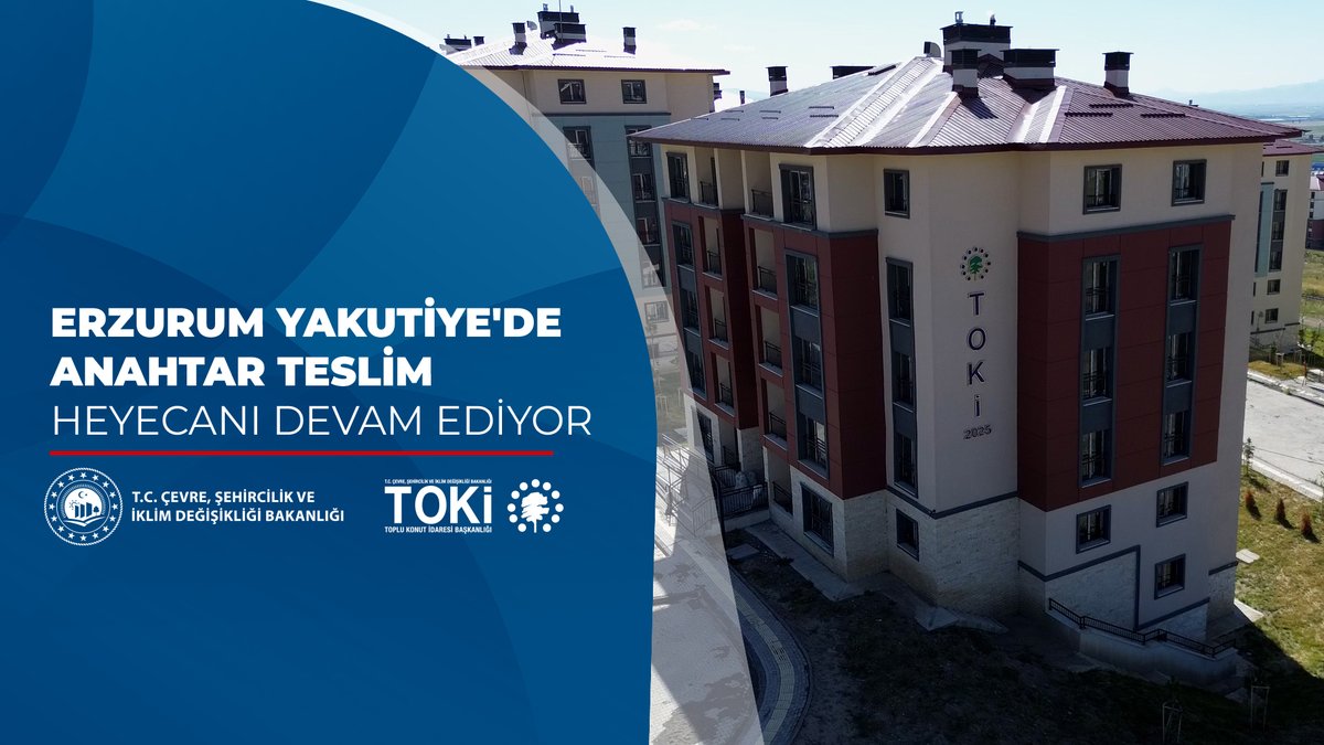 🏘️ Erzurum Yakutiye Soğukçermik Mahallesi'nde 4️⃣8️⃣8️⃣ sosyal konut tamamlandı. 🗓️ 2️⃣7️⃣ Temmuz - 2️⃣5️⃣ Ağustos 2️⃣0️⃣2️⃣6️⃣ tarihleri arasında hak sahiplerine teslim ediliyor. 🍀 Dinlenme, spor, oyun ve yeşil alanları barındıran bu projeyle vatandaşlarımız yeni bir yaşam alanına kavuştu. 👨👩👧👦 Hak sahibi vatandaşlarımıza yeni yuvalarında huzurlu, sağlıklı ve mutlu bir yaşam dileriz. 📌 Teslim programı için👇