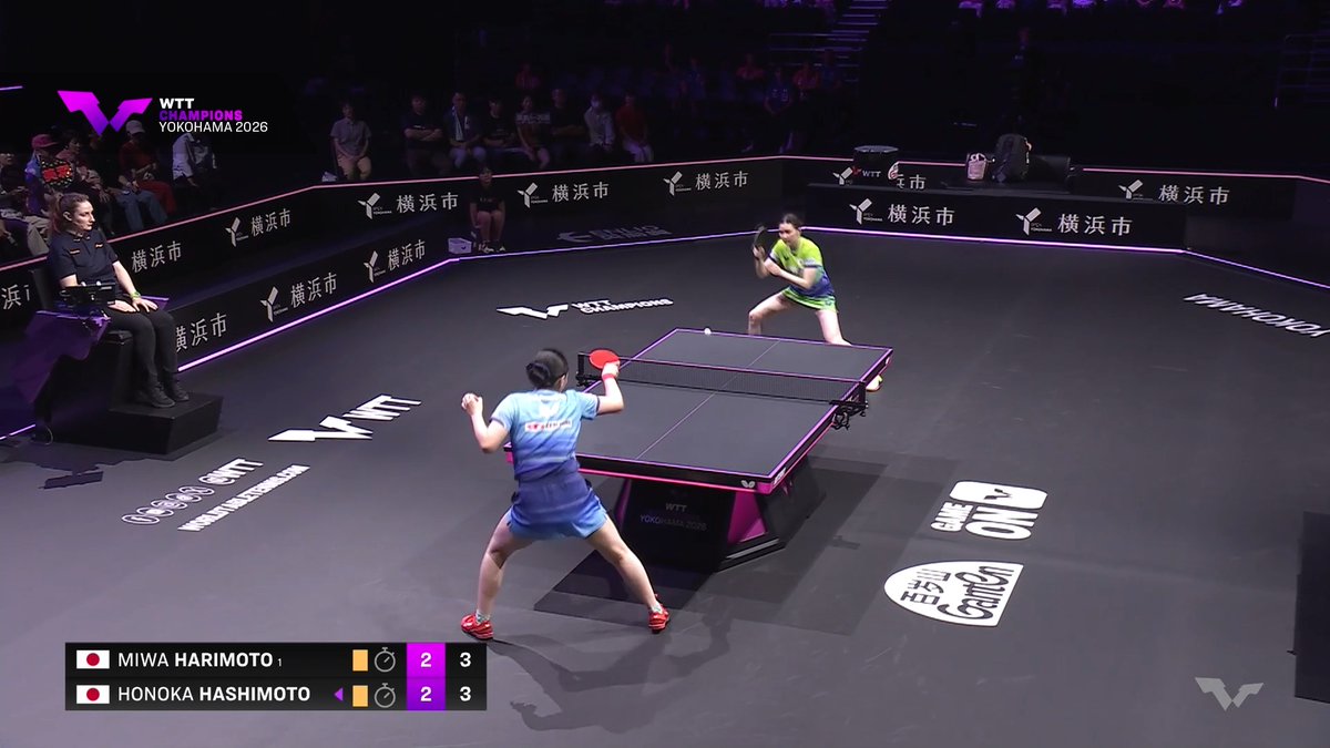 More than 90 shots and 1 minute 30 seconds later 🤯🤯 Miwa Harimoto was in complete control from start to finish taking it 3-2 against Honoka Hashimoto 🔥 #TableTennis #WTTYokohama