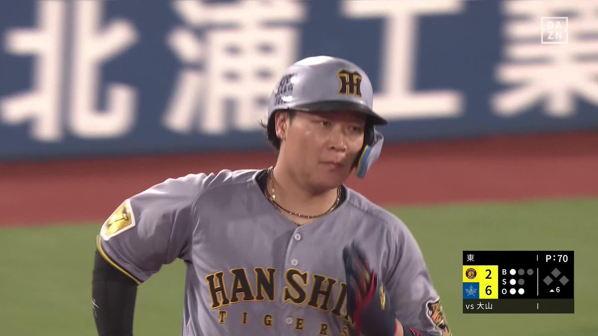反撃の一発 横浜スタジアムで今季5本目 大山悠輔 第13号ソロホームラン ⚾️DeNA×阪神 #阪神タイガース #だったらDAZN