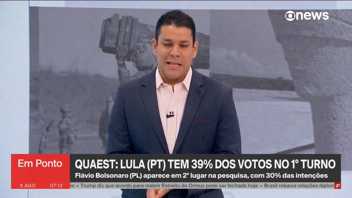 Na linha do tempo ao longo das pesquisas eleitorais, Lula (PT) esteve sempre à frente de Flávio Bolsonaro (PL). No entanto, nos resultados divulgados nesta quarta-feira (05), o candidato do PL voltou a subir nas intenções de voto. ➡️#GloboNewsEmPonto- de segunda a sexta, às 06h30, na #GloboNews. Assista na TV e no @globoplay #eleições2026 #quaest