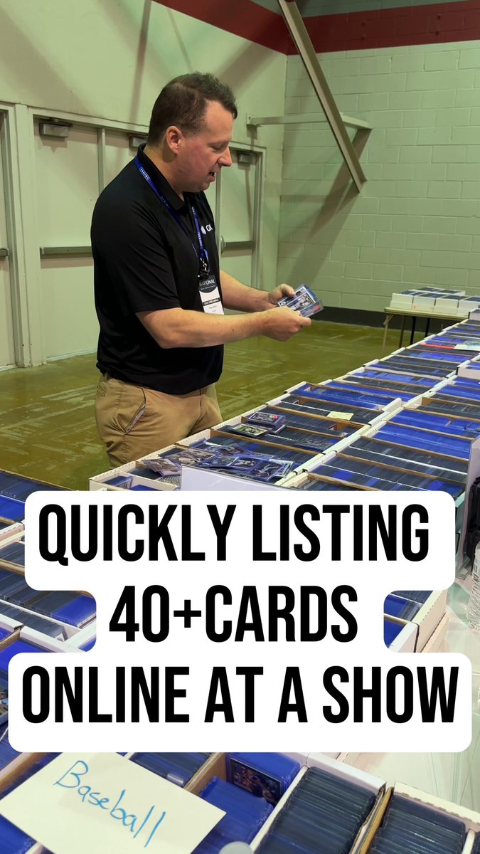 Listing 40 cards at a card show with Card Dealer Pro! When it's this quick and easy to get cards listed, you end up listing more and selling more. That's the power of CDP.